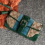 Coach  Signature Suede Stripe Wristlet Zipper Pouch, Y2K Photo 1