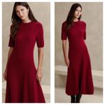 Banana Republic  Natales Sweater Midi Dress Size Small Christmas Red Wool Preppy Photo 1