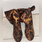 VTG Y2K Leopard Bakers Platform Boots Thigh High Stiletto Bejeweled Pleaser Brown Size 6.5 Photo 5