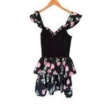 Love Shack Fancy  Sanam Mini Dress‎ Painted Mime Black Floral Size 8 NWT Photo 5