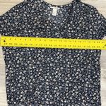 H&M Blue White Pale Pink Floral Print 3/4 Sleeve Women's Shirt Size Medium Photo 7