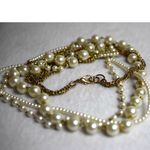 Source Unknown Vintage 50's Gold Tone Multi Strand 42" Faux Pearl Gently Worn Necklace Photo 2