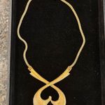 Monet Runway Vintage High Gleam Modernist Gold Pendant Necklace Photo 0