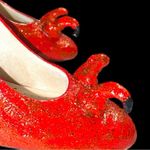 Life Stride  red re vamped for Halloween sparkling twisted horned devil heels. Photo 4