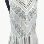 Anthropologie NWT Meadow Rue  Lace Peplum Sleeveless Top | Sz Medium | White Photo 0