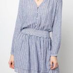 Rails  Jasmine Tibet Stripe Mini Dress Size Small Blue/White Boho Linen Photo 0