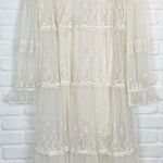 Free People Stevie Embroidered Maxi Dress Tea Flowy Ivory Sheer Floral Lined S Photo 1