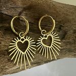 Free People Bohemian Gold Heartburst dangle Earrings Photo 0