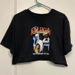 Aaliyah Short Sleeve Tunic Top Black Crop Top Size Large EUC #6518 Photo 1