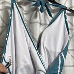 Grace Karin  Teal and White Striped Swimsuit Photo 5
