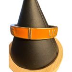 Canvas Hinged Bangle Bracelet Tennessee Volunteers Orange Enamel Gold Tone Sz 7 Photo 2