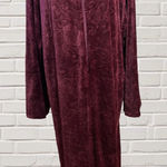 Miss Elaine 2X Wine Embossed Full Zip Caftan Luxe Lounge Gown Housecoat Robe Photo 0