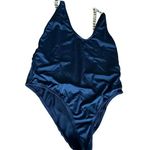 Pretty Little Thing Black One-Piece Swimsuit With Gold Chain Straps Photo 1