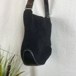 The Sak  Black Crochet Zip Top Shoulder Handbag Bag Photo 2