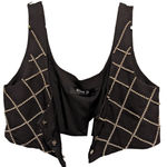 NWT Blue B Rhinestone Studded Crop Vest Top Small Edgy Concert Western Party Black Photo 4