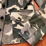 Zadig & Voltaire  Virginia Camo Raw-Edge Button-Front Cotton Blazer Jacket Large Photo 14