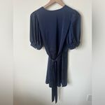 Aritzia  Wilfred Lune Mini Wrap Satin Dress, Navy Blue Size Small Photo 3
