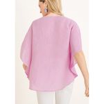 Chico's Chico’s size S/M linen blend dolman sleeve lace boho dusty rose top Photo 1