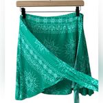VICI NWT‎  Sarong Style Lightweight Green White Lined Mini Skirt Resort Sz Medium Photo 2