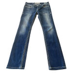 BKE  Addison Jeans Womens 28R Straight Stretch Low Rise Bold Stitch Denim Photo 0