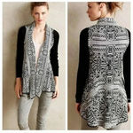 Anthropologie Field Flower Stamped Jacquard Cardigan Sweater Womens XSmall Photo 1