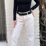 ZARA House of Harlow White high-waisted straight-leg jeans / fit like a 27 Photo 0