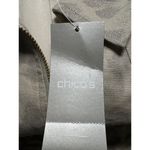 Chico's  Leopard Print Jacket Metallic Tan Ruched 3/4 Sleeve Size 1 Photo 7