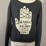 Karma The Balance Of Life Medium Crewneck Gray Sweatshirt Photo 0