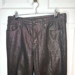 Old Navy  Metallic Sparkly High-Waisted Shine OG Loose Straight Leg Jeans Black 8 Photo 2