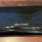 Armani Exchange Black Faux Patent Leather Tri-Fold Wallet Photo 0