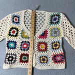 SheIn Crochet Cardigan Womens Multicolor S SunnyBelle Button Long Sleeve V Neck Photo 5