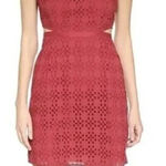 Madewell Happening Cotton Eyelet Crimson Red Cut Out Mini Shift Dress EUC 0 Photo 0
