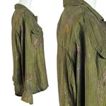 Free People Found Floral Moss Button Down Camp Shirt Olive Green Medium Unisex Photo 4