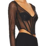 Bardot  Black Sequin Mesh Corset Top Photo 1