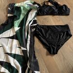 New 3pc Black Bikini Set wrap skirt sz L Size L Photo 3