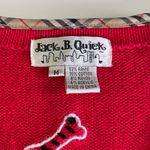 Vintage Jack B. Quick Red Plaid Dog Embroidered Cardigan Sweater Size Medium Photo 3