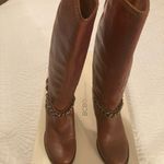 BCBG Brown Heeled Boots with Chain Detail Size 8 Photo 4