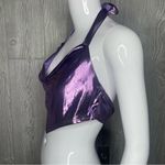 Sincerely Jules Nwt  shiney reflective glitter purple cropped top y2k style shirt Photo 6