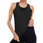 Workout Athletic Gym Racerback Tank Top Quick Dry Cooling & Lightweight Black M Size M Photo 0