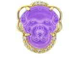 Gold Plated Purple Buddha Adjustable Ring Photo 2