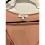 Reiss  Remy Silk Front‎ Striped Tank Large Peachy Pink Photo 2
