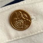 J.Crew Navy White Perfect Fit Long Sleeve Crewneck Top Lion Buttons Size Large Photo 6