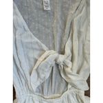 L*Space Stay Golden Dress White Long Sleeve Front Keyhole Gold Stripes Small Photo 7