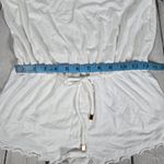 California Waves Romper Swimsuit Cover Up Drawstring Waist Arctic White XS NWT Photo 6