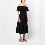 Sea NY Leona Strapless Off the Shoulder Linen Midi Dressn NWT 4 Black Photo 4