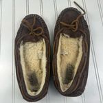 UGG  Women’s Moccasins Slippers Brown Suede Shearling Lined Size 8 Photo 4