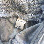 Old Navy  Tie Front Denim Top Blouse Large Smocked Blue Western Photo 4