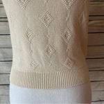 St. John  Cream Knit Sleeveless Sweater Top Size Small Photo 3