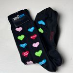Hot Sox Women's Black Socks with Colorful Heart Motifs New With Tag Photo 4