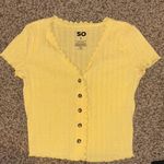 Kohls Kohl’s Yellow Knitted Ruffle Top Photo 0